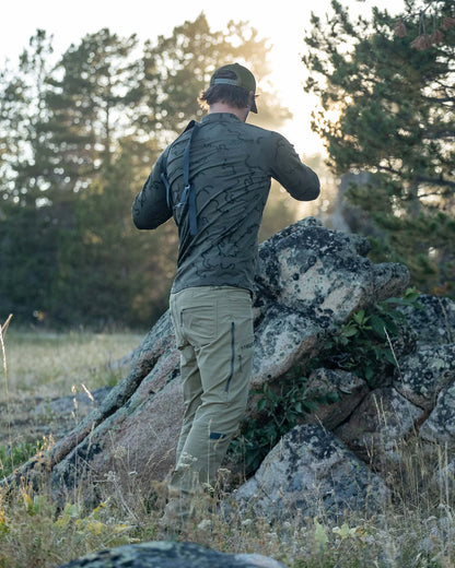 Ridgepoint Fleece Henley | Coyote Brown Tonal