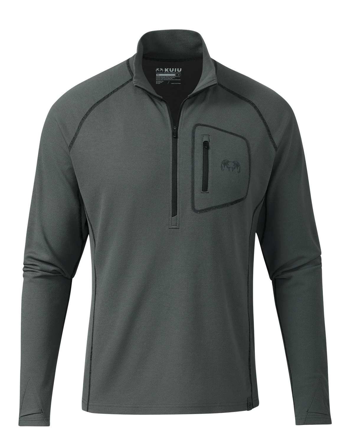 PRO Merino 200 Zip-T | Gunmetal