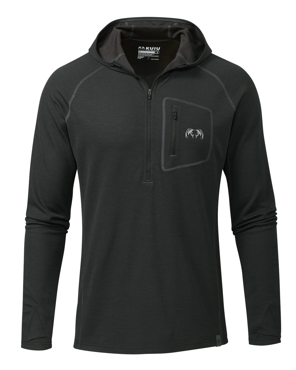 PRO Merino 200 Zip-T Hoodie | Black