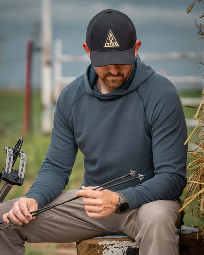 Canyon Waffle Hoodie | Steel Blue Heather